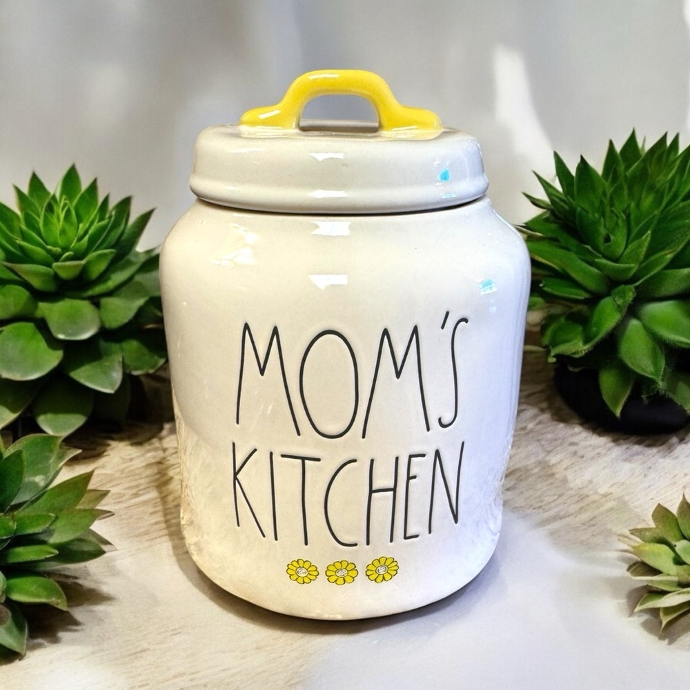 Rae Dunn MOMS KITCHEN Spring Daisy Collectible Canister NWOT Yellow & White Cute - Picture 14 of 16